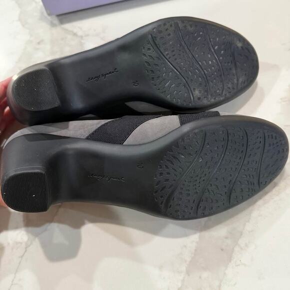 Easy Spirit Caranti Slip On Block Heel Pumps Women's 10 Gray/Black Suede Comfort - Picture 6 of 7